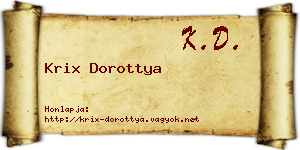 Krix Dorottya névjegykártya